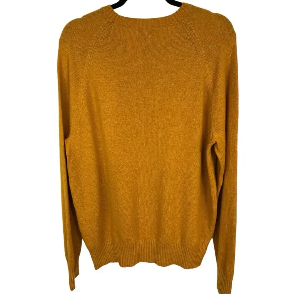 J. Crew Lambswool Blended Fabric Crewneck Sweater Mustard  Size Medium NWT